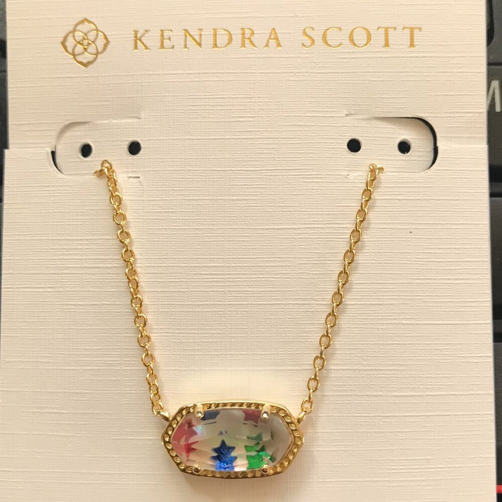 Kendra Scott Elisa Gold Tone Short Pendant Necklace In Star Illusion